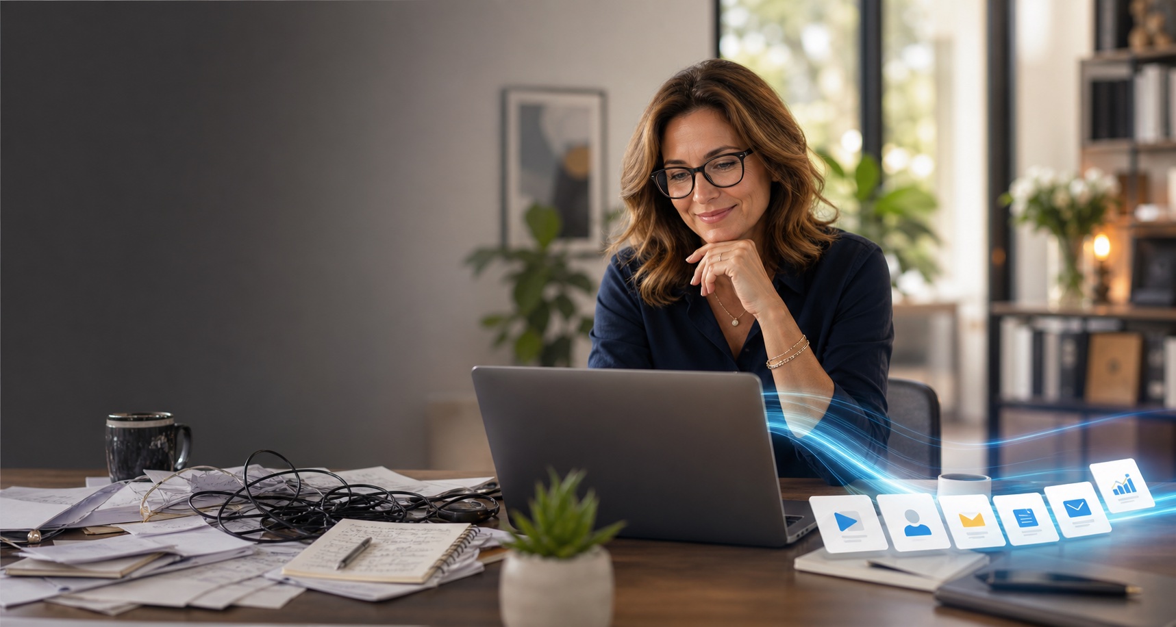 Coach using AI to simplify online business tech work