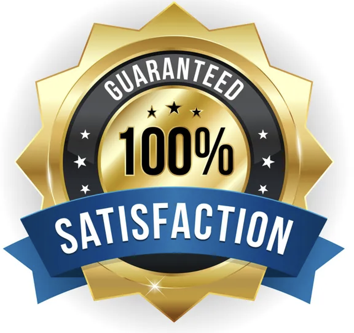 100 percent satisfaction guarantee badge